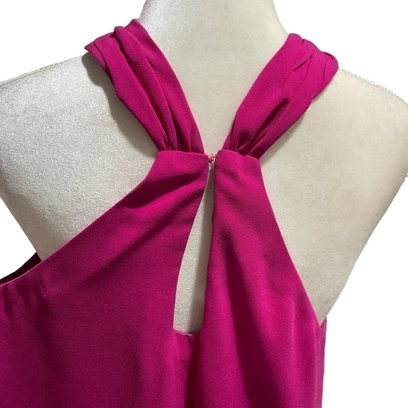 Trina Turk NWT Small Verge Mini Dress Women's Sleeveless Tie Neck Fuschia Pink - Picture 9 of 14